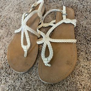 Strappy white sandals